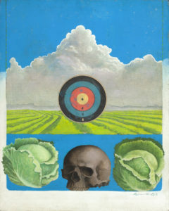 Lettuce Field with Target and Skull