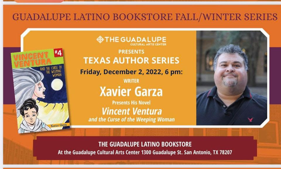 Guadalupe Cultural Arts Center’s Latino Bookstore  Presents its Texas Author Series Featuring Xavier Garza