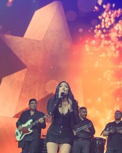 Singer performing 42nd Annual Tejano music awards