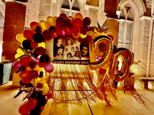 Balloons celebrating 90th birthday for Nina
