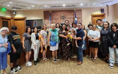 Dominique and Destiny Gonzales Celebrate Adoption at Bexar County Courthouse
