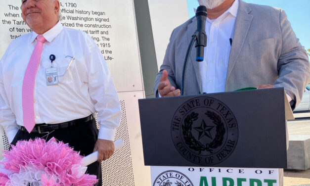 Bexar County Tax Assessor-Collector’s Office  Raises Courage Flag in Honor of Breast Cancer Awareness Month