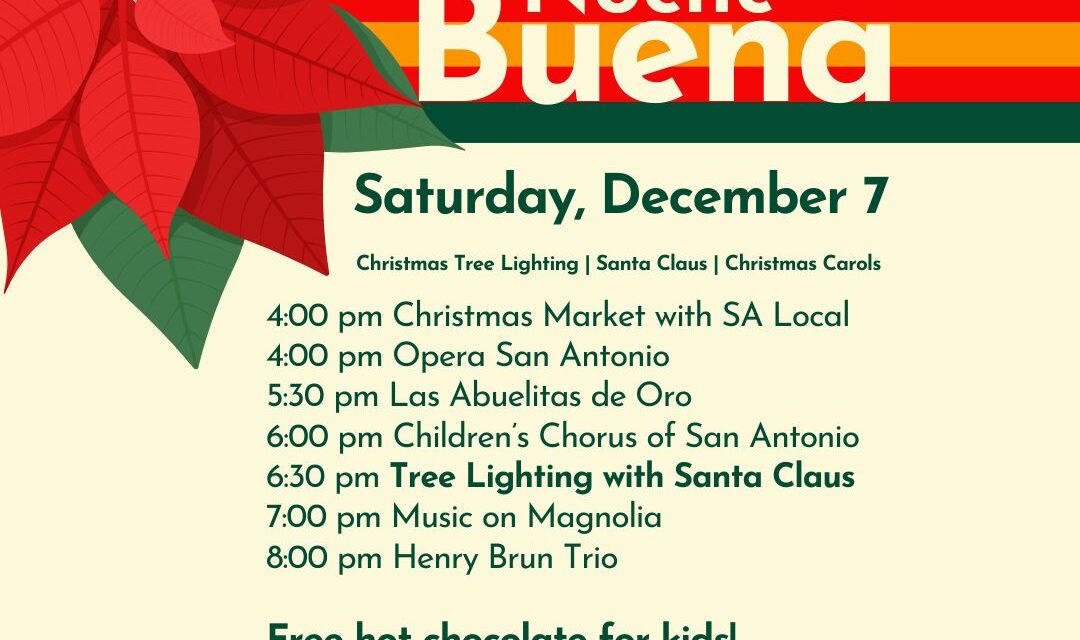 14th Annual Tree Lighting & Noche Buena (plus Santa Claus!) at Main Plaza Sat, 12/7